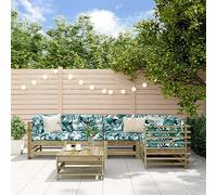 Mokuyary Set di 6 mobili da giardino in legno di pino impregnato, set da giardino, per terrazze, balconi, giardini e terrazze