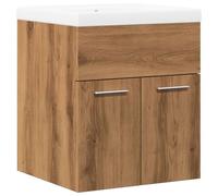 Mokuyary Set di mobili da bagno in legno di quercia Artisan, da appendere, con 2 ante, mobile da bagno, cucina, mobili da bagno