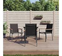Mokuyary Set di mobili da giardino in textilene e acciaio, 5 pezzi, set da giardino con sedie e tavolo, mobili da balcone, per terrazza, giardino, balcone -A