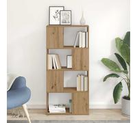 Mokuyary Set mobile TV marrone 60 x 24 x 125,5 cm in legno di ingegneria, libreria mobile con scomparti, armadio a libro per soggiorno, camera da letto -B