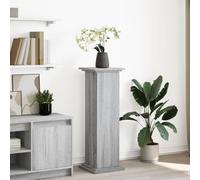 Mokuyary Sonoma - Postamento con vano portaoggetti grigio, 31 x 30 x 90 cm, in legno per piante, per interni ed esterni, per terrazze, balcone, soggiorno