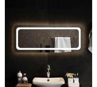 Mokuyary Specchio da bagno a LED, 100 x 40 cm, con illuminazione e interruttore touch
