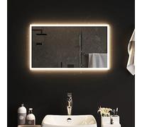 Mokuyary Specchio da bagno a LED, 40 x 70 cm, con illuminazione e interruttore touch