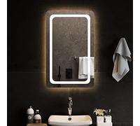 Mokuyary Specchio da bagno a LED, 50 x 80 cm, con illuminazione e interruttore touch