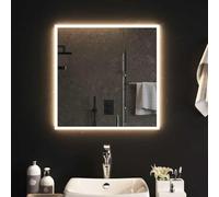 Mokuyary Specchio da bagno a LED, 60 x 60 cm, con illuminazione e interruttore touch