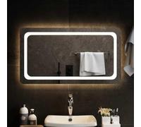 Mokuyary Specchio da bagno a LED, 90 x 50 cm, con illuminazione e interruttore touch