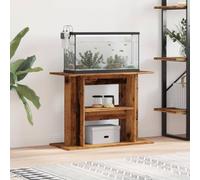 Mokuyary Supporto per acquario, in legno antico, 80 x 35 x 60 cm, in legno per acquario, con 3 ripiani, per acquario, da tavolo, per salotti, casa, ufficio