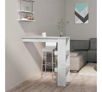 Mokuyary Tavolo da bar da parete, grigio cemento, 102 x 45 x 103,5 cm, materiale in legno, tavolo alto da bistrot per bar, soggiorno e sala da pranzo