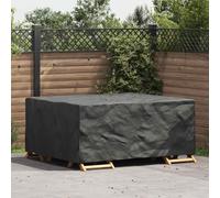 Mokuyary Telo di copertura per mobili in tinta unita, nero, 200 x 165 x 80 cm, 420D, antivento, per tavolo da giardino, gruppo di sedute, mobili da terrazza, mobili in rattan