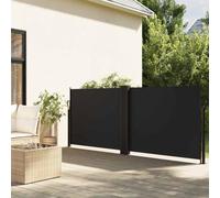 Mokuyary Tenda da sole laterale allungabile, nera, 100 x 1000 cm, protezione dal vento, parasole per balcone, terrazza, giardino