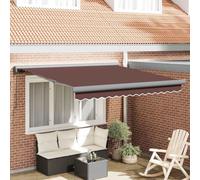Mokuyary Tenda da sole manuale marrone, 300 x 250 cm, tenda da sole con manovella, per balcone, terrazza, giardino, veranda