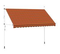 Mokuyary Tenda manuale retrattile 350 cm arancione e marrone giardino | Marquise Brise Soleil de Balcone, Tenda da sole per Patio, Terrazza, Esterno