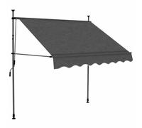 Mokuyary Tenda manuale retrattile con LED, 150 cm, colore: Antracite da | Marquise Brise Soleil de Balcone, Tenda da sole per Patio, Terrazza, Esterno