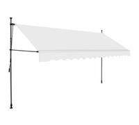 Mokuyary Tenda manuale retrattile con LED 350 cm, crema giardino | Marquise Brise Soleil de Balcone, Tenda da sole per Patio, Terrazza, Esterno