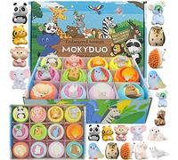 MOKYDUO Bombe da Bagno per Bambini - Confezione di Sfere da Bagno Colorate con Animali in Via d’Estinzione, Confezione Singola - Regalo per Bambini e Bambine