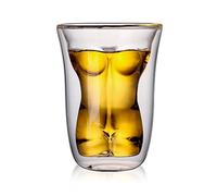Mokylor Bicchiere da Cocktail a Forma di Corpo, Bicchiere da Vino Trasparente Divertente, Bicchieri di Vetro Trasparenti Sexy Miss Nuda o Muscle Man, Bicchieri Unici(Corpo di donna a forma di)
