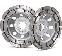 Mola a tazza diamantata Premium │ 2 pezzi │ Ø 125 mm x 22,2 mm │ 2 file │ per calcestruzzo, granito, muratura, pietra naturale │ compatibile con smerigliatrici angolari