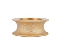 Mola abrasiva diamantata brasata sotto vuoto con foro da 20 mm, diametro 75 mm, una varietà di forme, utensili for mole abrasive con disco diamantato, smusso 45°, 10 mm(Full Bullnose 25mm)