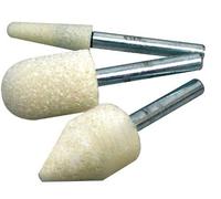Mola con gambo da 6 mm, colore bianco, per lucidatura e finitura su metalli e materiali sintetici.
