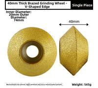 Mola diamantata a forma di V brasata sottovuoto a secco 3 pollici 75 mm per piet