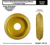 Mola diamantata a forma di V brasata sottovuoto a secco 3 pollici 75 mm per piet