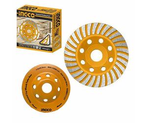 Mola diamantata a tazza 115 mm Disco diamantato turbo per smerigliatrice Ingco