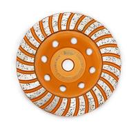Mola diamantata per superficie a tazza, BGTEC 1 pezzo Disco per smerigliatrice diamantata in cemento Turbo Row da 115 mm con filettatura M14 per smerigliatrice angolare, marmo pietra granito cemento