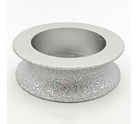Mola, Mola abrasiva diamantata brasata sotto vuoto da 75 mm, profilo semicircolare, grana 60, altezza 20 mm, albero 22,23 mm