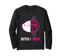 Mola Mola Anatomia Scheletro X-Ray Rosa Sunfish Split View Maglia a Manica