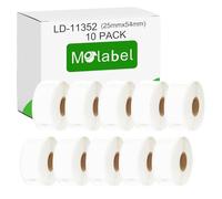 Molabel 11352 10 Pack Compatible with (DYMO S0722520) Dymo LabelWriter 310, LabelWriter 320, LabelWriter 330 Series, LabelWriter 400, LabelWriter 400 Turbo, LabelWriter 450 Series 25 x 54 mm