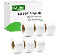 Molabel 6 rotoli di etichette per raccoglitori, 12 x 50 mm, 99017/S0722460