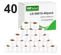 Molabel 99010, confezione da 40 (28 x 89 mm), compatibile con Dymo Labelwriter 4XL 450 400 330 320 310 SLP120 200 220 240 400 450
