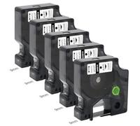 Molabel Confezione da 5 nastri per etichette 40910, 9 mm x 7 m, nero su | Compatibile con Dymo LabelManager 160, 200, 210D, 280, 360D, 420P e 450D, per etichette chiare e trasparenti