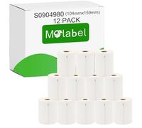 Molabel Dymo S0904980 - Etichette compatibili per stampanti Dymo LabelWriter 4XL, 104 x 159 mm, 220 etichette per rotolo, 12 pezzi