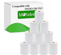 Molabel Etichette - 10 Rotoli per Dymo S0904980 104 x 159mm - Compatibili con le Stampanti Dymo LabelWriter 5XL - 220 Etichette per Rotolo