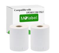 Molabel Etichette - 2 Rotoli per Dymo S0904980 104 x 159mm - Compatibili con le Stampanti Dymo LabelWriter 5XL - 220 Etichette per Rotolo