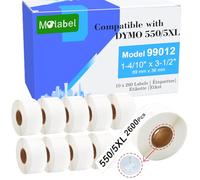 Molabel etichette compatibili con chip RFID - 10 rotoli Dymo 99012 S0722400, 89 x 36 mm, 260 etichette/rotolo, per stampanti Dymo LabelWriter 550, 550 Turbo, 5XL e altre