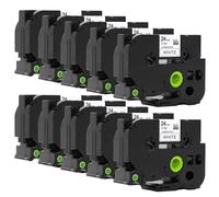 Molabel TZe-251 - Set di 10 nastri 24mm x 8m compatibili con Brother per modelli applicabili: Brother PT-E500VP, PT-D600PT, PT-D600VP, PT-P700, PT-P750W, P900W, PT-P900W, PT-P950NW