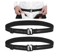 Molain 2 cinture per camicia per mantenere le camicie nascoste, regolabili, antiscivolo, elastiche, per uomini e donne, fasce professionali per camicie da indossare e abbigliamento casual