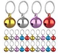 Molain 24 campanelle per gatti con portachiavi, campane per collare per cani, campane per addestramento e per animali domestici, accessori per festival, feste, fai da te, piccole campane (colori misti