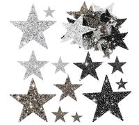 Molain 24 toppe termoadesive a forma di stella, con strass, per vestiti, zaini, cappelli, jeans, riparazione e decorazione (2/4/6/8 cm)