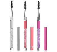 Molain 3 Pennelli Per Sopracciglia Spoolies Pettine Ciglia Mascara Bacchetta Occhi Estensioni Kit Di Pulizia Separatore Applicatore Cosmetico Trucco Manico In Cristallo Con Tappo Accessori Strumento