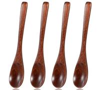 Molain 4 cucchiai in legno per mangiare, piccoli cucchiai in legno da 15,9 cm, cucchiai coreani in legno duro per miele, tè, caffè, zuppe e mescolare utensili da cucina in legno