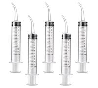 Molain 5 pezzi da 12 ml per siringa dentale orale per la pulizia delle orecchie soluzione vuota per l'estrazione del tubo con gancio per la rimozione delle con punta curva per la cura dei denti