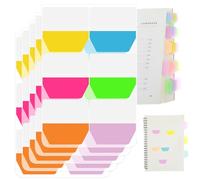 Molain 600 pz/5 confezioni di etichette adesive per indice, fluorescenti, scrivibili, autoadesive, per archiviare le bandiere, segnalibri, note, indice, forniture per ufficio e scuola