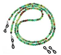 Molain catena per occhiali da donna, cinturino porta occhiali catena per occhiali, cinturino per occhiali da donna perline colorate antiscivolo per occhiali accessori cinturini per occhiali (verde)