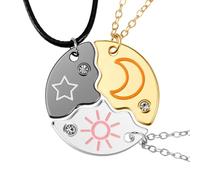 Molain Collana dell'amicizia per 3 migliori amici, collane con 3 cuori spezzati, collana con cuore e puzzle abbinabile a tre amici, regalo per donne e uomini