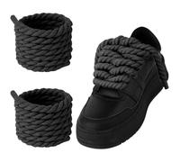 Molain Lacci per scarpe in corda spessa per A F-1, 1 paio di lacci rotondi in cotone grosso ritorto di ricambio per A F-1, nero, 59" (150cm)