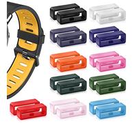 Molain Passanti per cinturino in gomma di ricambio da 22 pezzi, Supporto per cinturino in silicone Cinturino per orologio Passante per cinturino Smartwatch Guarda Anelli di fissaggio(20 mm, 11 colori)