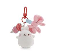 Molang 62775 - Grazioso ciondolo per borse in tessuto peluche, portachiavi per borsa, zaino e auto, 5 cm, bianco